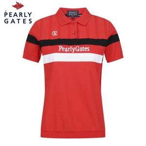 [파리게이츠] [냉감]공용 배색 라인 로고 인타샤 칼라 반팔 니트