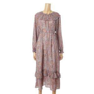 [페이지플린]프릴 페이즐리 롱 쉬폰 원피스 (F4AOP011)