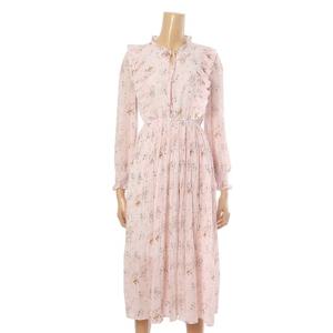 [페이지플린]프릴 리본 플리츠 쉬폰 원피스 (F4AOP012)