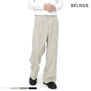 빌리버스 남성 슬랙스 와이드 스판 핀턱 팬츠 바지 BHL091