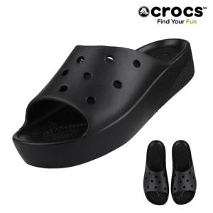 크록스 CROCS 슬리퍼 클래식 플랫폼 슬라이드 208180-001 블랙