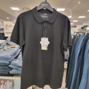 뱅뱅 HC21 여름공용레귤러핏반팔카라티 블랙 NTZ540