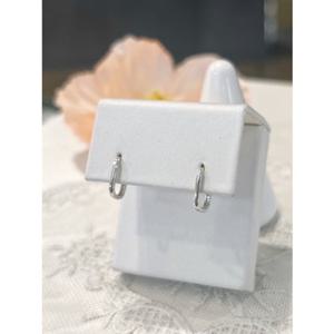 미니골드 14k [THANK YOU] 데일리 렉탱글 화이트 원터치 귀걸이 ECPM4193