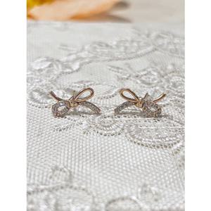 미니골드 14k 로프리본 귀걸이 EETS4190