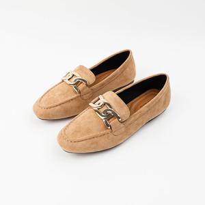 [신난다슈] 여성 로퍼 단화 2cm 플랫 구두 슬립온 스웨이드 발편한 쿠션 RM248886 베이지