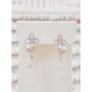 볼라레 세이브존01 팬지 에나멜 꽃 드롭귀걸이 spe1202