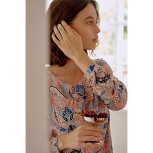 (비너스)간절기 입기좋은 페이즐리 상의 홈웨어-VEV3888F