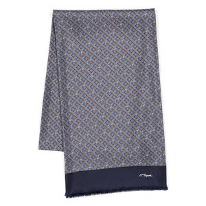 [에스티듀퐁(셔츠)]그레이 양면 패턴 실크 넥카프 TE4FM63KS302TGY