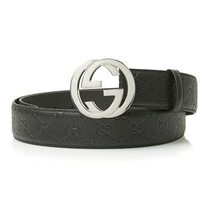 구찌 인터로킹 G 버클 GG 수프림 벨트 블랙 411924 CWC1N 1000