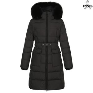[핑골프][양말증정]여성 벨티드 폭스퍼 후드 덕다운 점퍼 121D4JA453_BK