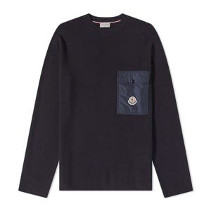 몽클레어 남성 포켓 로고패치 크루넥 스웨트 니트 네이비 9C00001 M1113 743
