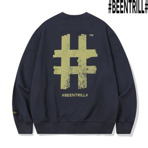 [빈트릴]스탬프 해시태그 맨투맨 BA243RM001