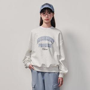 [에꼴리에] 여자 봄이월 블루레터링 특양면 맨투맨티(25A0751)