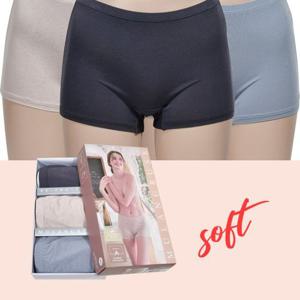 쾌적한 인생팬티 여자무지 사각팬티3매 소프트한촉감