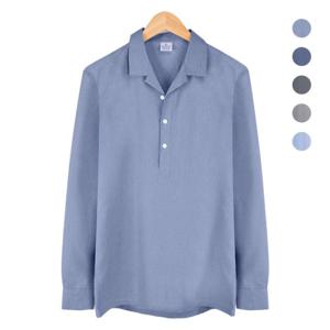 [레디핏]오픈 카라 반탁 보카시 블루 셔츠 _NWM005_Blue