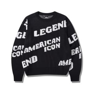 [지프]남여공용) 레터링 자가드 라운드넥 니트 맨투맨 티셔츠 JP4KTU021