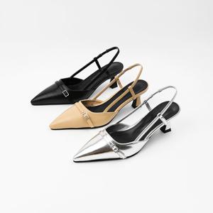 [신난다슈] 여성 구두 슬링백 힐 5cm 3종 여자 스틸레토 펌프스 힐 미들힐 밴딩 NF255200
