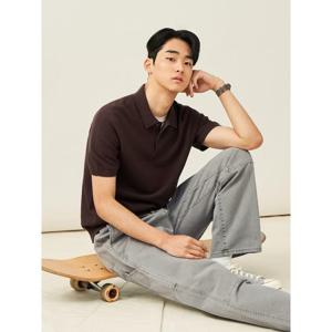 [빈폴멘] 젠틀 칼라넥 니트 브라운 (BC5251C21D)