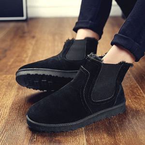 남성 털부츠 방한화 스웨이드 털신발 데이트룩 로우굽