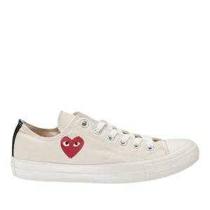 꼼데가르송 베이지 캔버스 캡 토 레이스업 스니커즈 AZK128D 2