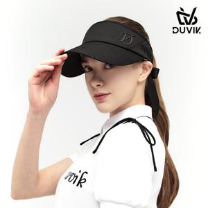 듀빅 여성 자수 입체 로고 리본 썬바이저 DF1WAP711BK