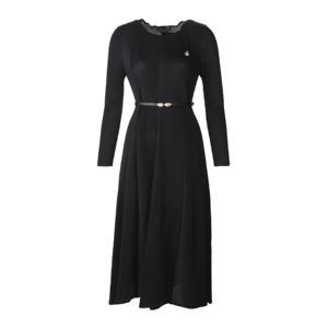 [몬테밀라노]플레어 벨티드 라운드 롱 원피스  X5SC5O107A