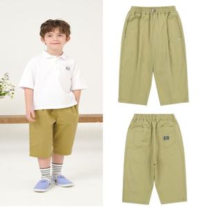 [빈] 그린 7부 면 스판 팬츠 BZ21PT04YG