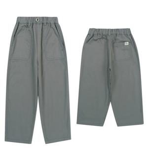 [빈] 카키 8부 면스판 배기팬츠 BZ21PT03KK