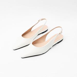 [신난다슈] 여성 구두 슬링백 힐 1cm 스틸레토 플랫 뮬 샌들 펌프스 낮은굽 FL251496 아이보리