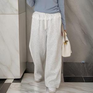 [다잇템]여성 옆줄 레이스 고무줄 코디 팬츠