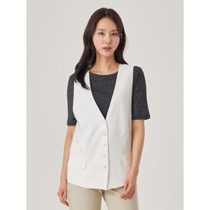 [조이너스]세컨 장식 포인트 린넨 베스트_JACU4-WVT030