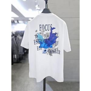 바쏘옴므 세이브존03 바쏘옴므 25 화이트 SORONA면혼방플라워프린팅레터링라운드반팔티셔츠 WSAGZ2KR21A