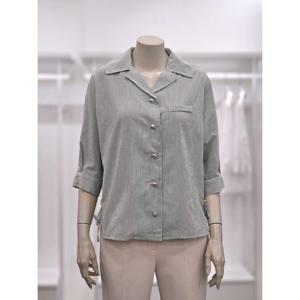 [프렐린]RBB252081 뒷스트링 스트라이프 카라넥 블라우스