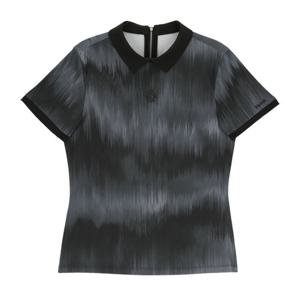 [볼빅어패럴] 여성 골프 옴브레 패턴 반팔 티셔츠 VLTSP402_BK