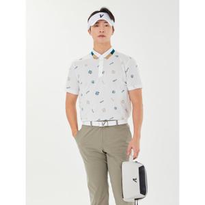 [볼빅어패럴] 남성 골프 전판 프린트 요꼬 반팔 티셔츠 VMTSP462_OW