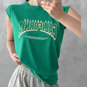 [다잇템]여자 필기체 바캉스룩 여름민소매 편한 나시