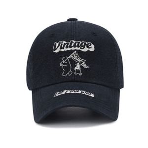 [지프]JQ2GCU217 블랙 빈티지 곰 자수볼캡_SC