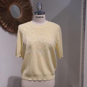 르피타 HC06 까들가들한 반팔 니트(옐로우) L252BSW459