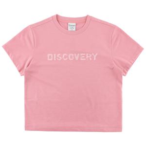 디스커버리 여성 프레시벤트 크롭 워싱 빅로고 반팔티셔츠 DWRS9G053PKD