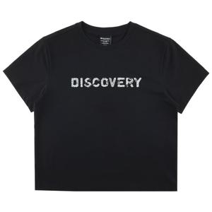 디스커버리 여성 프레시벤트 크롭 워싱 빅로고 반팔티셔츠 DWRS9G053BKS