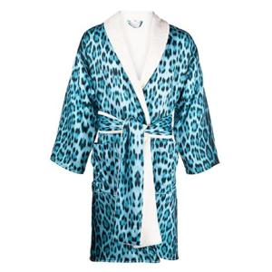 26 SS 로베르토 카발리 레오파드 프린트 가운 QRH00S7NF53 TP438368954