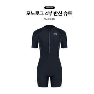 A5SL1LI02-BLK  모노로그 여성 4부 반신 반팔 집업 슈트