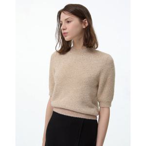 질스튜어트 뉴욕 여성 24FW 스테디셀러 베이지 글리터장식 반팔니트 WJSW4D740I2