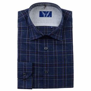 [예작]YJESUA587_린넨 모달 혼방 체크 일반핏 긴소매