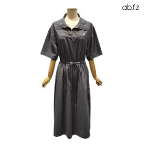 [에이비에프지]카라넥 지퍼 포인트 반팔 롱 원피스 APZ3HO03H