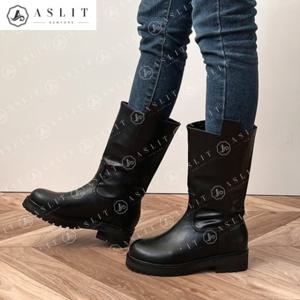 [애슬릿] 통 넓은 둥근 코 여성 데일리 워커 부츠