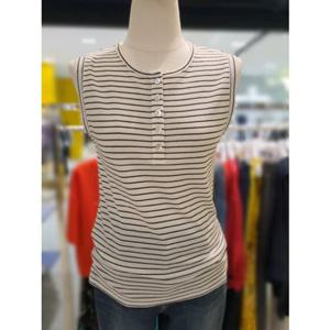 베네통  버튼 슬리브리스 스트라이프  티셔츠BATS94541