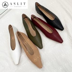 [애슬릿] 여성 뾰족 스틸레토 데일리 플랫 슈즈