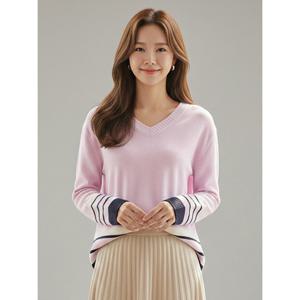 [조이너스]라인 배색 브이넥 풀오버_JAAS3-CSL220