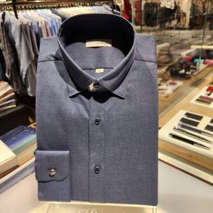 듀퐁셔츠 SE5FM11LS110SBU 비지니스 주머니 없는 솔리드 일반 핏 셔츠